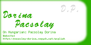 dorina pacsolay business card